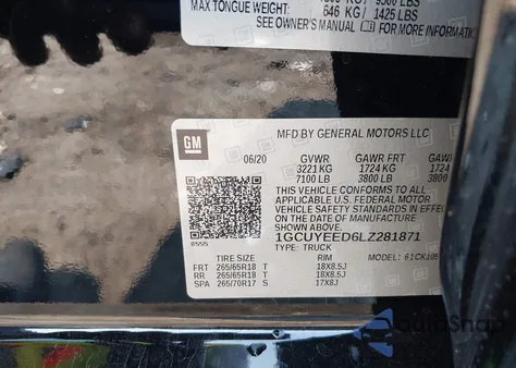 2020 Chevrolet Silverado 1500 4Wd Short Bed Rst from USA, damaged, VIN 1GCUYEED6LZ281871